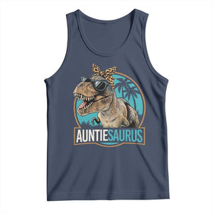 Auntiesaurus Funny Dinosaur Aunt Tank Top Family Matching TS11 Navy Print Your Wear