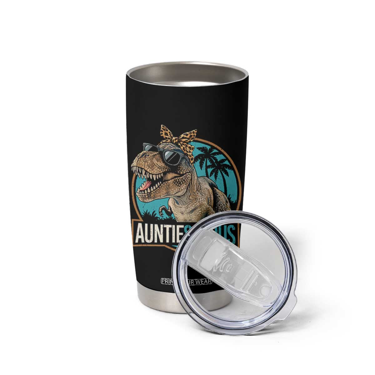 Auntiesaurus Funny Dinosaur Aunt Tumbler Cup Family Matching TS11 Print Your Wear