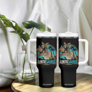 Auntiesaurus Funny Dinosaur Aunt Tumbler With Handle Family Matching TS11 Print Your Wear