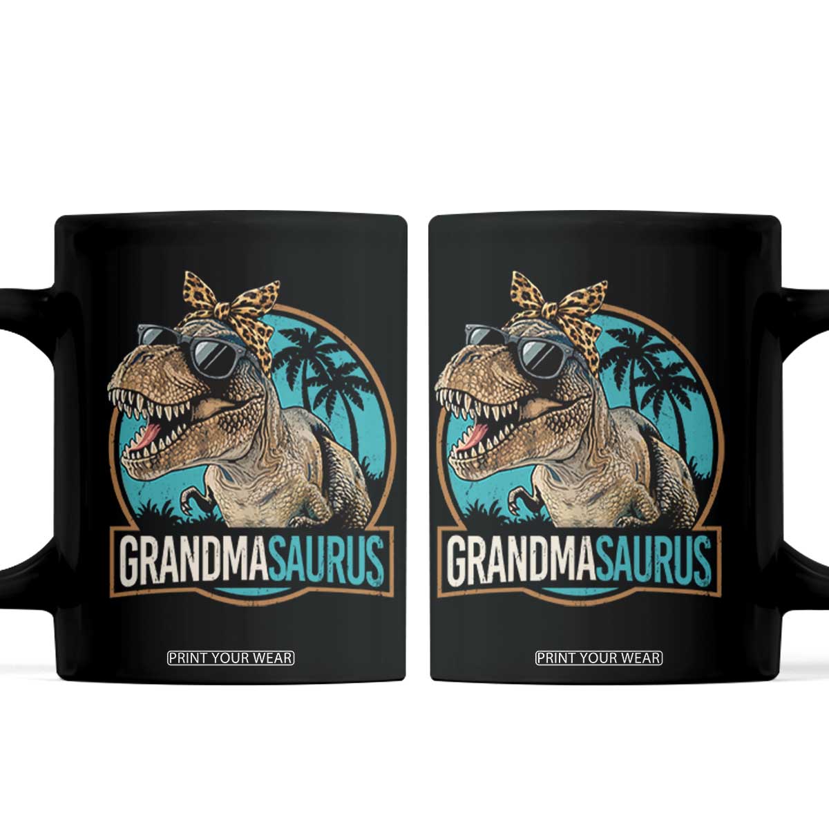 Grandmasaurus Funny Dinosaur Grandma Coffee Mug Family Matching TS11 Black Print Your Wear