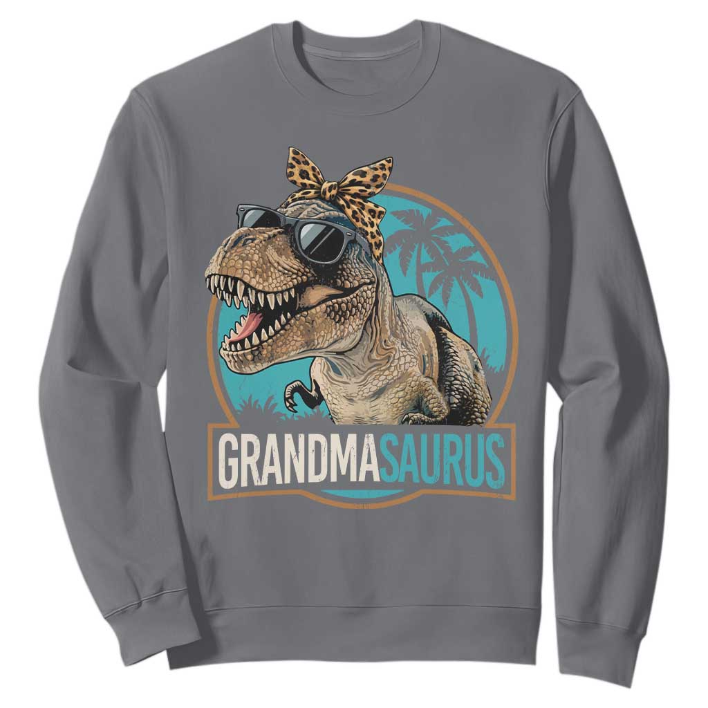 Grandmasaurus Funny Dinosaur Grandma Sweatshirt Family Matching TS11 Charcoal Print Your Wear