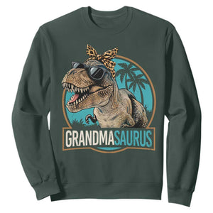 Grandmasaurus Funny Dinosaur Grandma Sweatshirt Family Matching TS11 Dark Forest Green Print Your Wear
