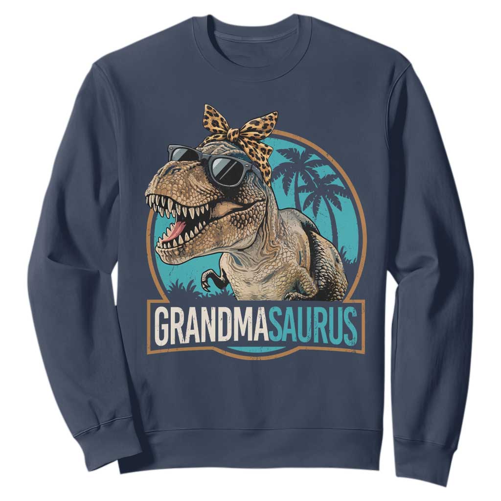 Grandmasaurus Funny Dinosaur Grandma Sweatshirt Family Matching TS11 Navy Print Your Wear