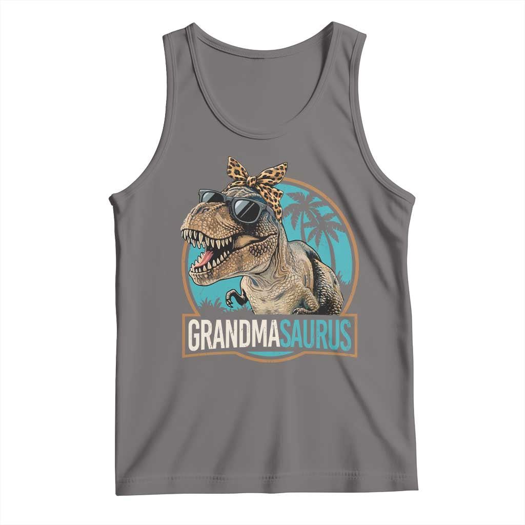 Grandmasaurus Funny Dinosaur Grandma Tank Top Family Matching TS11 Deep Heather Print Your Wear