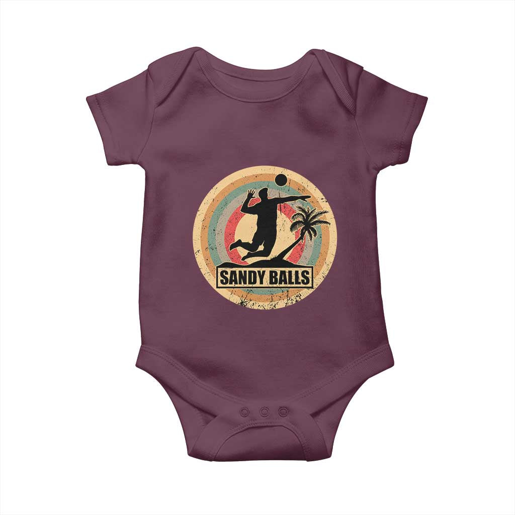 Beach Volleyball Baby Onesie Sandy Balls Team Player Volleyball Coach TS11 Maroon Print Your Wear