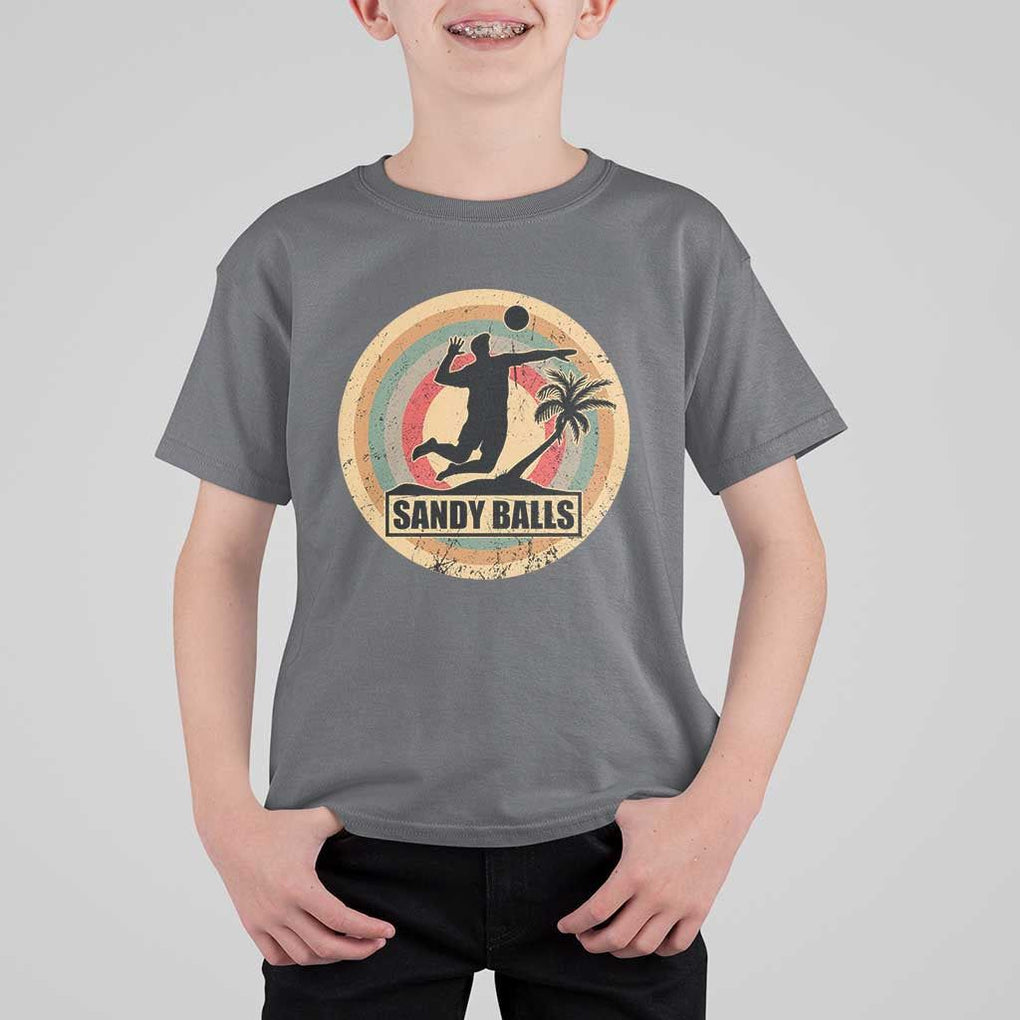 Beach Volleyball T Shirt For Kid Sandy Balls Team Player Volleyball Coach TS11 Charcoal Print Your Wear