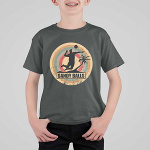 Beach Volleyball T Shirt For Kid Sandy Balls Team Player Volleyball Coach TS11 Dark Heather Print Your Wear