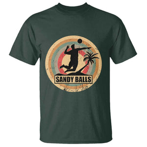 Beach Voleyball T Shirt Sandy Balls Team Player Voleyball Coach TS11 Dark Forest Green Print Your Wear