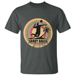 Beach Voleyball T Shirt Sandy Balls Team Player Voleyball Coach TS11 Dark Heather Print Your Wear