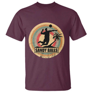 Beach Voleyball T Shirt Sandy Balls Team Player Voleyball Coach TS11 Maroon Print Your Wear