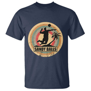 Beach Voleyball T Shirt Sandy Balls Team Player Voleyball Coach TS11 Navy Print Your Wear