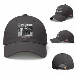 History Of Juneteenth Baseball Cap Freedom Since June 19 Galveston Texas TS11 Baseball Cap Universal Fit Dark Gray Print Your Wear
