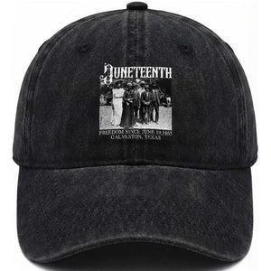 History Of Juneteenth Washed Cotton Baseball Cap Freedom Since June 19 Galveston Texas TS11 Print Your Wear
