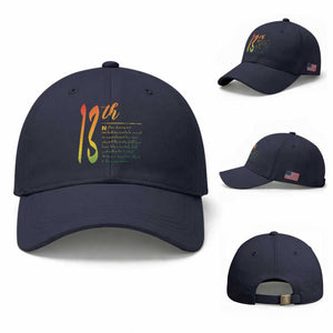 13th Amendment of U.S. Constitution Baseball Cap Juneteenth Black History TS11 Baseball Cap Universal Fit Navy Print Your Wear