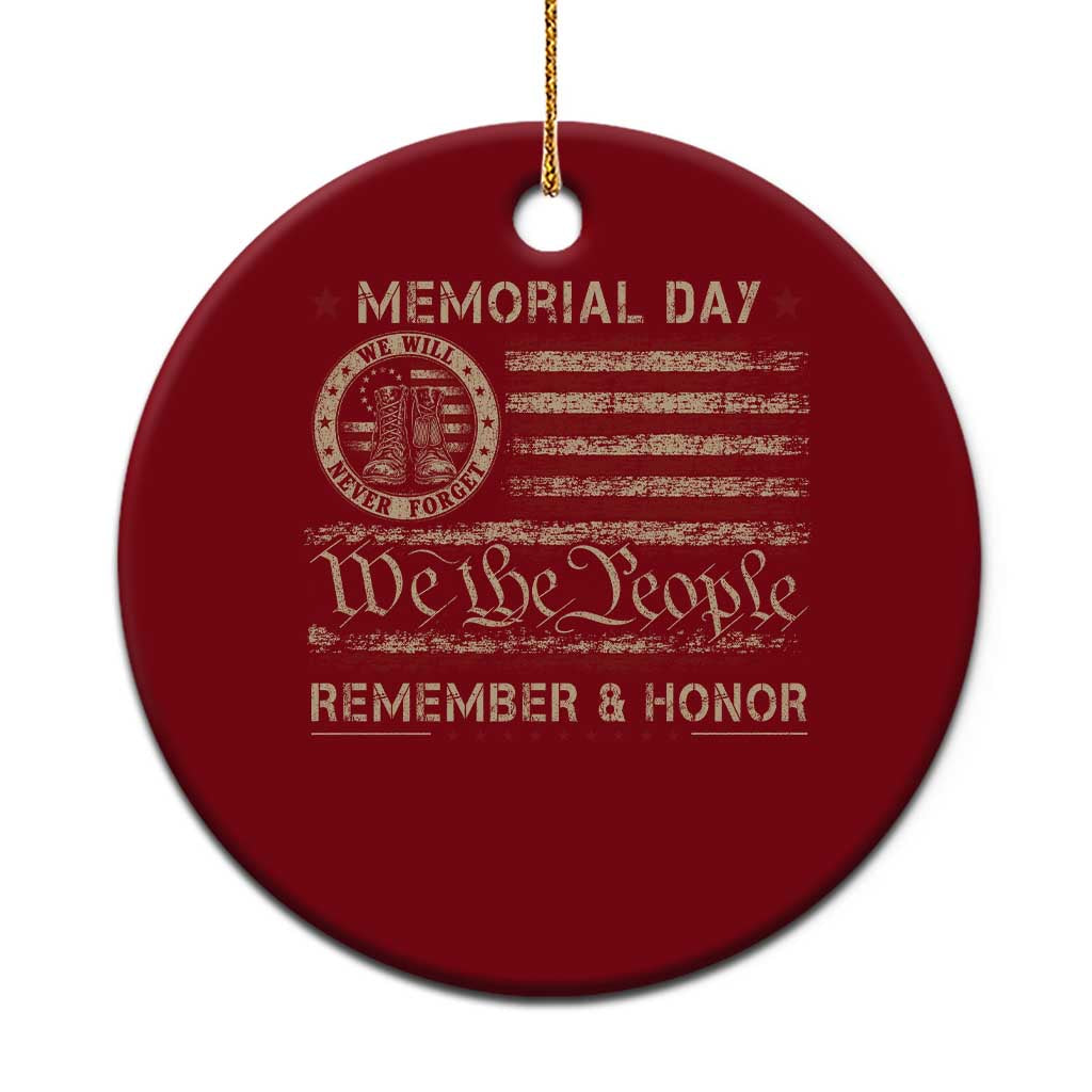 Memorial Day Ceramic Ornament Remember And Honor Red Poppy Flower Military Veteran TS11 1pc Red Print Your Wear