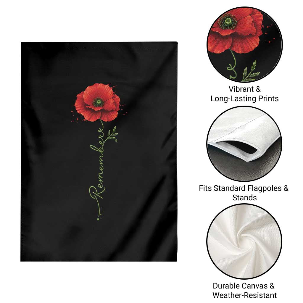 Remember Memorial Day Red Poppy Veteran Military Army Garden Flag TS11 Print Your Wear