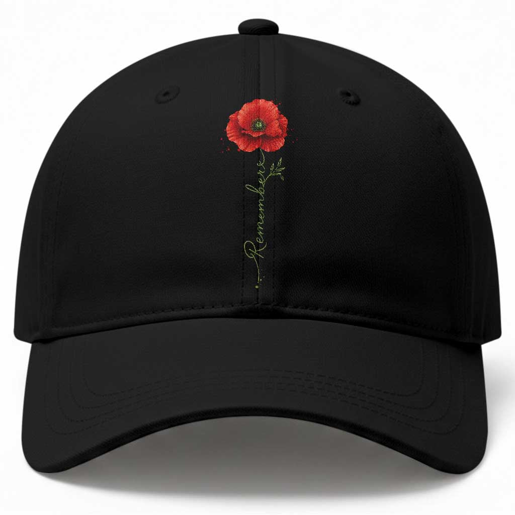 Remember Memorial Day Red Poppy Veteran Military Army Baseball Cap TS11 Print Your Wear