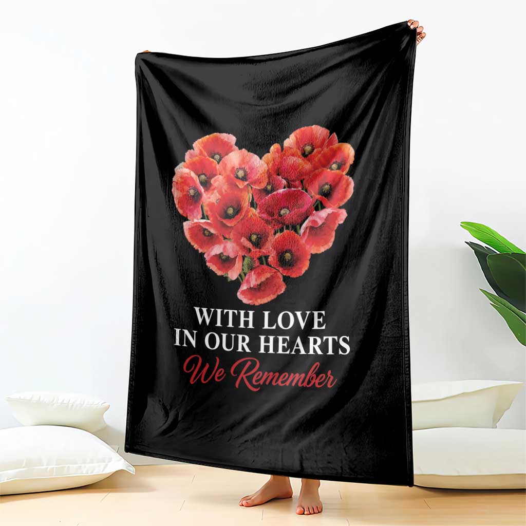 Memorial Day Throw Blanket With Love In Our Hearts We Remember Red Poppy Flower TS11 Print Your Wear