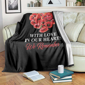 Memorial Day Throw Blanket With Love In Our Hearts We Remember Red Poppy Flower TS11 Print Your Wear