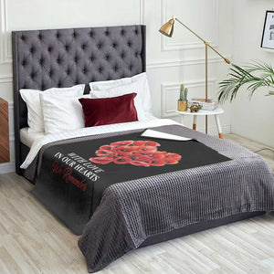 Memorial Day Throw Blanket With Love In Our Hearts We Remember Red Poppy Flower TS11 Print Your Wear