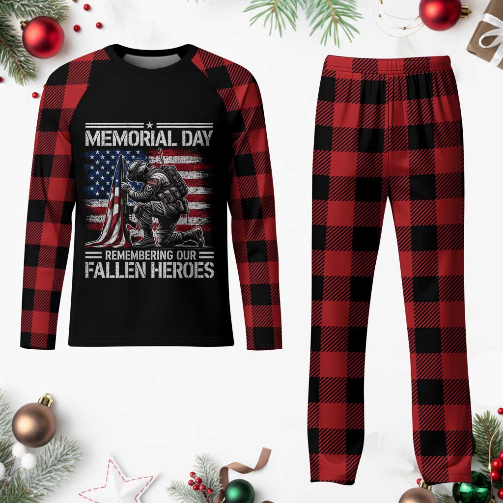 Memorial Day Plaid Pajama Set Remembering Our Fallen Heroes Veteran Day American Flag TS11 Buffalo Plaid Print Your Wear