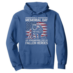 Memorial Day Hoodie Remembering Our Fallen Heroes Veteran Day American Flag TS11 Royal Blue Print Your Wear