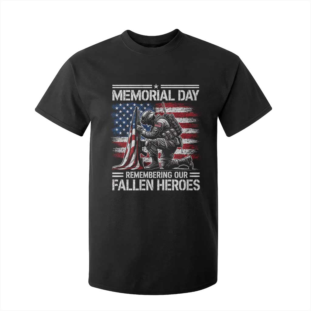 Memorial Day T Shirt For Kid Remembering Our Fallen Heroes Veteran Day American Flag TS11 Black Print Your Wear