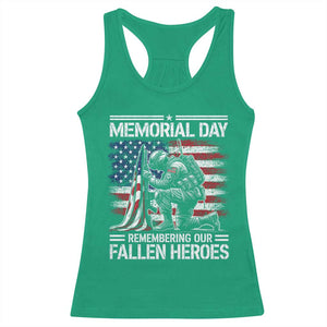 Memorial Day Racerback Tank Top Remembering Our Fallen Heroes Veteran Day American Flag TS11 Irish Green Print Your Wear