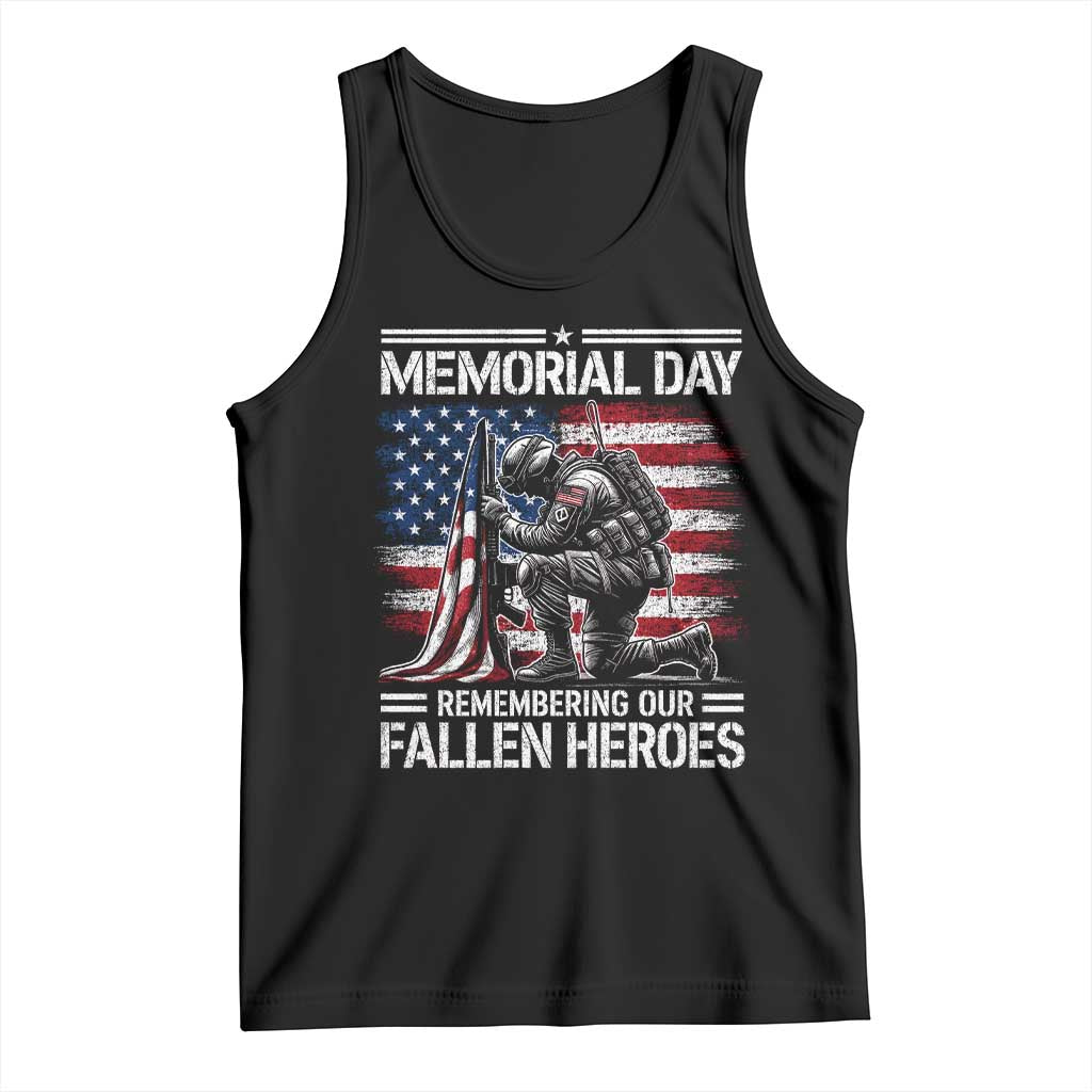 Memorial Day Tank Top Remembering Our Fallen Heroes Veteran Day American Flag TS11 Black Print Your Wear