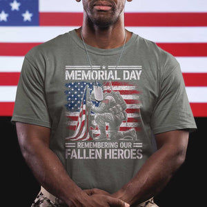 Memorial Day T Shirt Remembering Our Fallen Heroes Veteran Day American Flag TS11 Military Green Print Your Wear