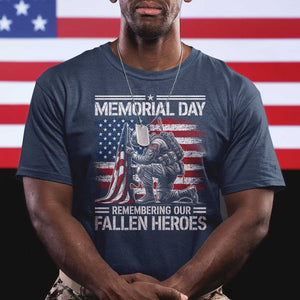 Memorial Day T Shirt Remembering Our Fallen Heroes Veteran Day American Flag TS11 Navy Print Your Wear
