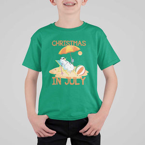 Funny Christmas In July T Shirt For Kid Snowman Summer Vacation Cocktails Beach TS11 Irish Green Print Your Wear