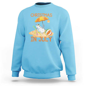 Funny Christmas In July Sweatshirt Snowman Summer Vacation Cocktails Beach TS11 Sky Print Your Wear