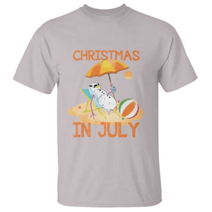 Funny Christmas In July T Shirt Snowman Summer Vacation Cocktails Beach TS11 Ice Gray Print Your Wear