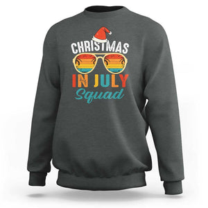 Funny Christmas In July Squad Sweatshirt Summer Xmas Beach Sunglasses TS11 Dark Heather Print Your Wear