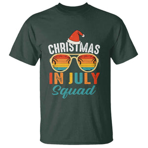 Funny Christmas In July Squad T Shirt Summer Xmas Beach Sunglasses TS11 Dark Forest Green Print Your Wear