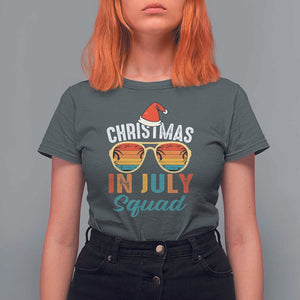 Funny Christmas In July Squad T Shirt For Women Summer Xmas Beach Sunglasses TS11 Dark Heather Print Your Wear