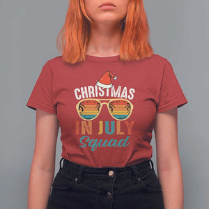 Funny Christmas In July Squad T Shirt For Women Summer Xmas Beach Sunglasses TS11 Red Print Your Wear