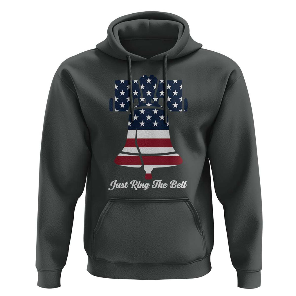Vintage Liberty Bell Hoodie Just Ring The Bell USA Flag TS11 Dark Heather Print Your Wear