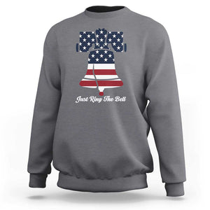 Vintage Liberty Bell Sweatshirt Just Ring The Bell USA Flag TS11 Charcoal Print Your Wear