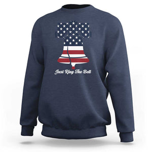 Vintage Liberty Bell Sweatshirt Just Ring The Bell USA Flag TS11 Navy Print Your Wear