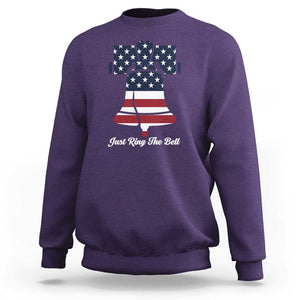 Vintage Liberty Bell Sweatshirt Just Ring The Bell USA Flag TS11 Purple Print Your Wear