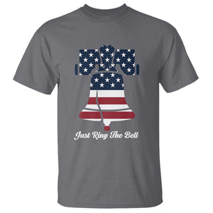 Vintage Liberty Bell T Shirt Just Ring The Bell USA Flag TS11 Charcoal Print Your Wear