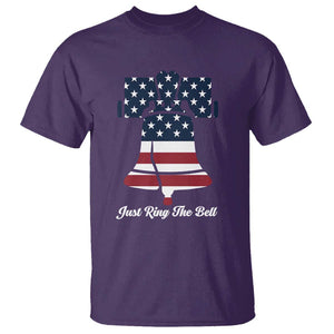 Vintage Liberty Bell T Shirt Just Ring The Bell USA Flag TS11 Purple Print Your Wear