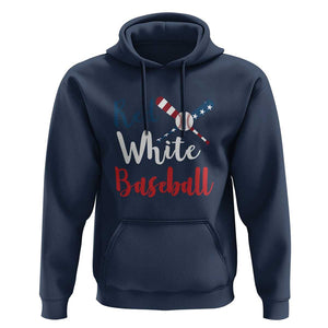 Funny Red White Baseball Hoodie 4th Of July Bat Ball American Flag TS11 Navy Print Your Wear