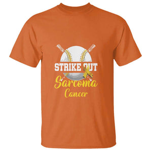 Strike Out Sarcoma Cancer T Shirt Baseball Fight Awareness Yellow Ribbon TS11 Orange Print Your Wear