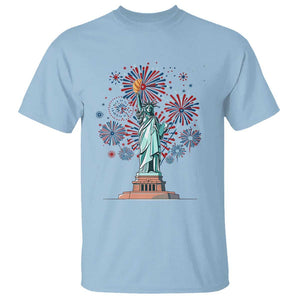 Funny America France Heritage Month T Shirt Statue of Liberty With Croissant TS11 Light Blue Print Your Wear