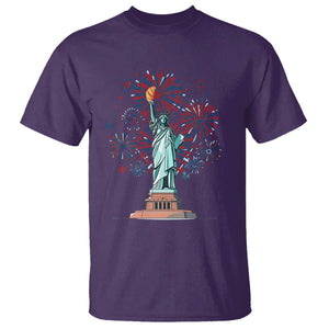 Funny America France Heritage Month T Shirt Statue of Liberty With Croissant TS11 Purple Print Your Wear