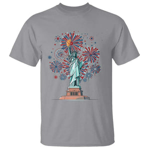 Funny America France Heritage Month T Shirt Statue of Liberty With Croissant TS11 Sport Gray Print Your Wear