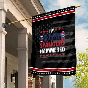 Funny 4th Of July Beer Drinking Lover Garden Flag I'm Star Spangled Hammered TS11 Distressed Black Red Print Your Wear
